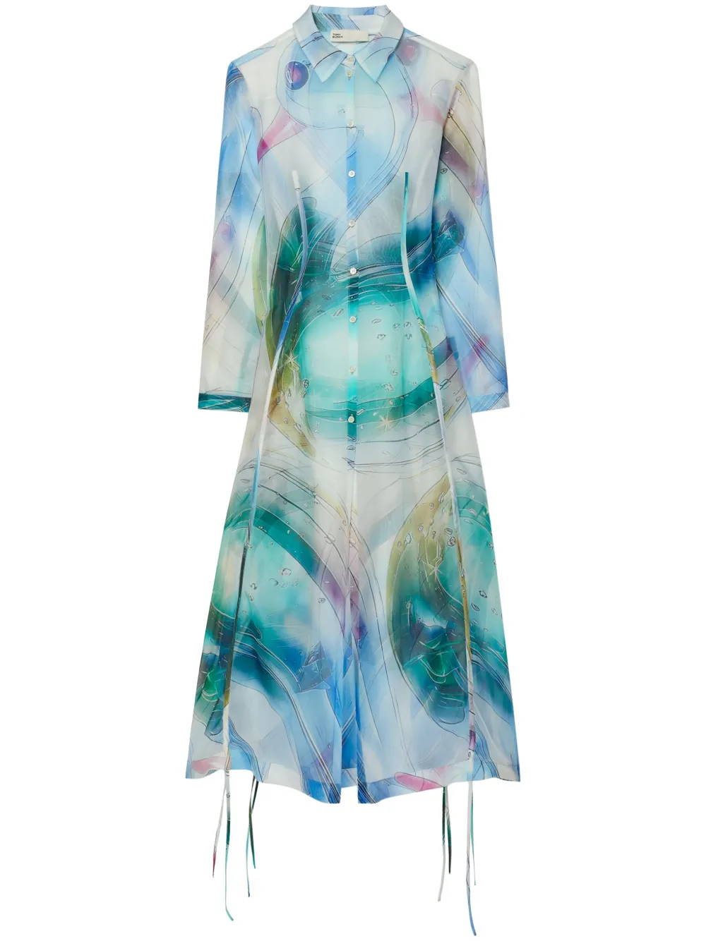 Tory Burch robe en soie mélangée | bleu | Image 1
