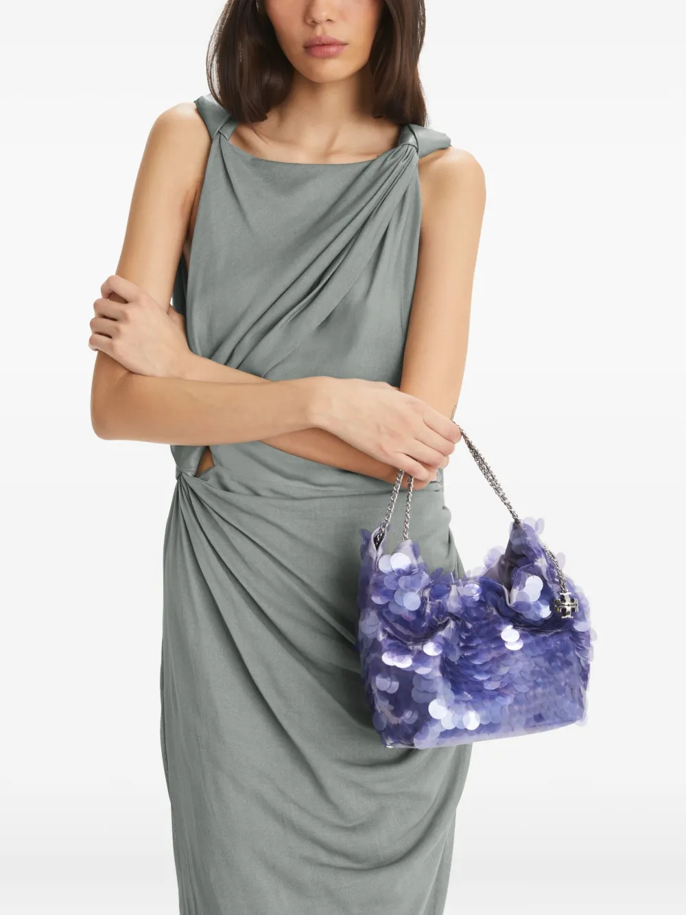 Tory Burch Fleming Mini Hobo Bag In Purple