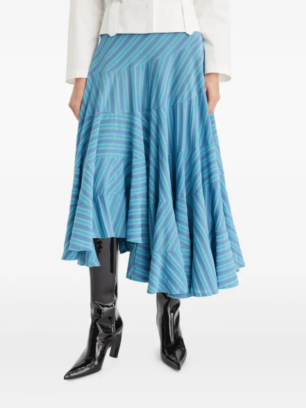 美品　Tory Burch　プリーツスカート　アシンメトリー Tory Burch アシンメトリー スカート | ブルー | FARFETCH JP