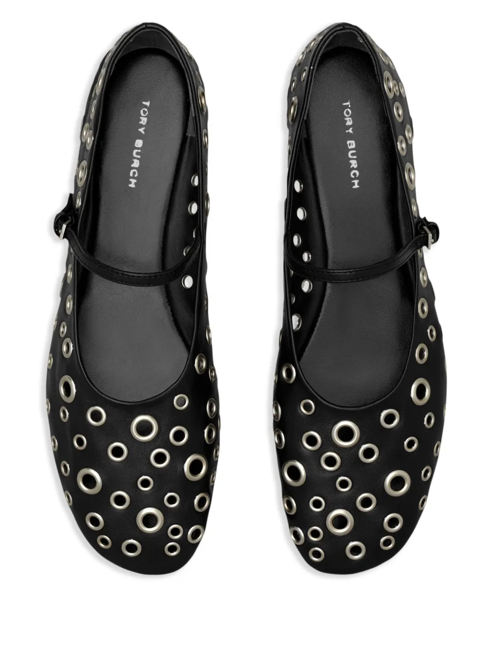 Tory Burch Ballerina's verfraaid met ringlets Zwart