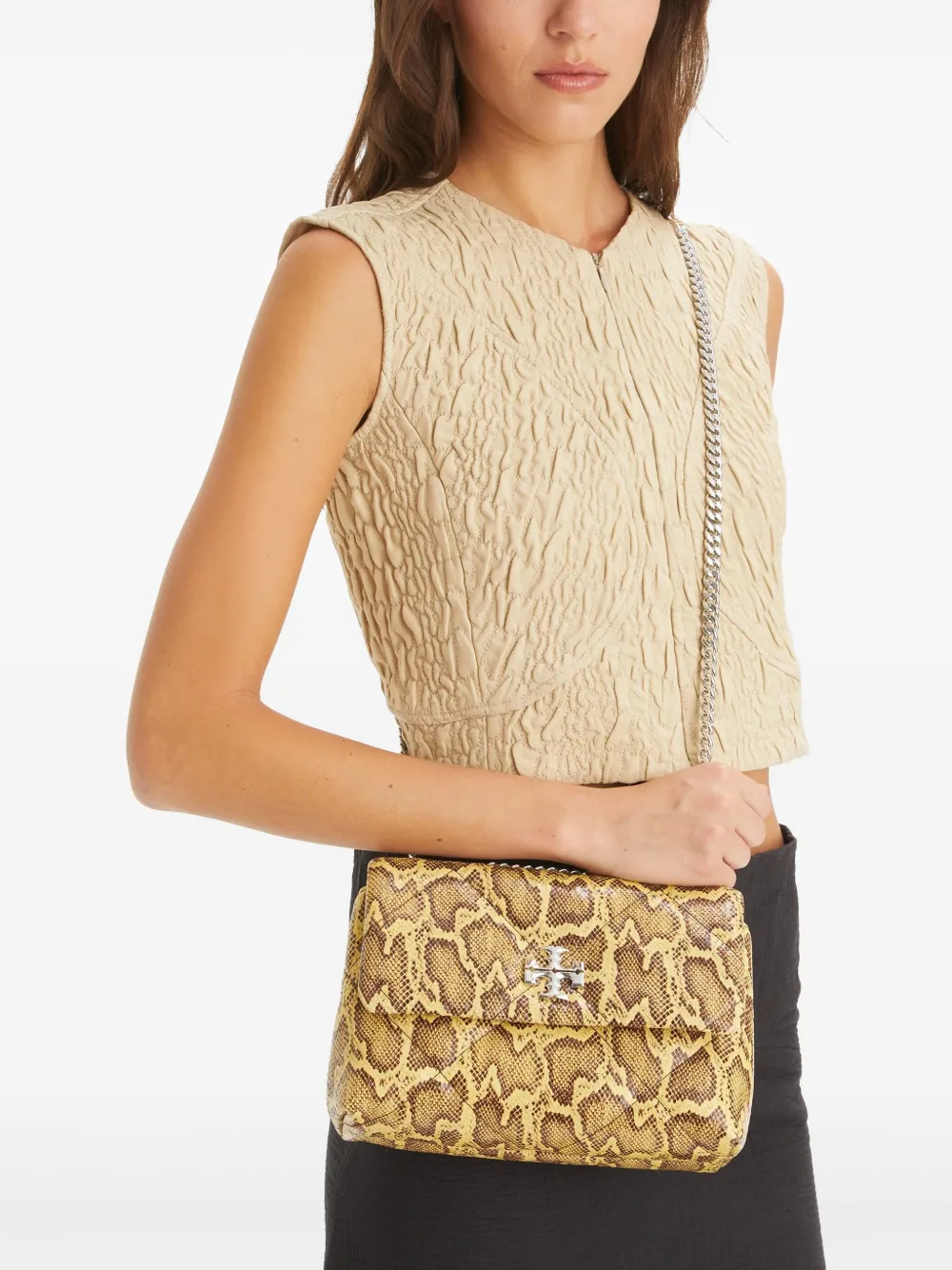 Tory Burch Kira kleine schoudertas Bruin