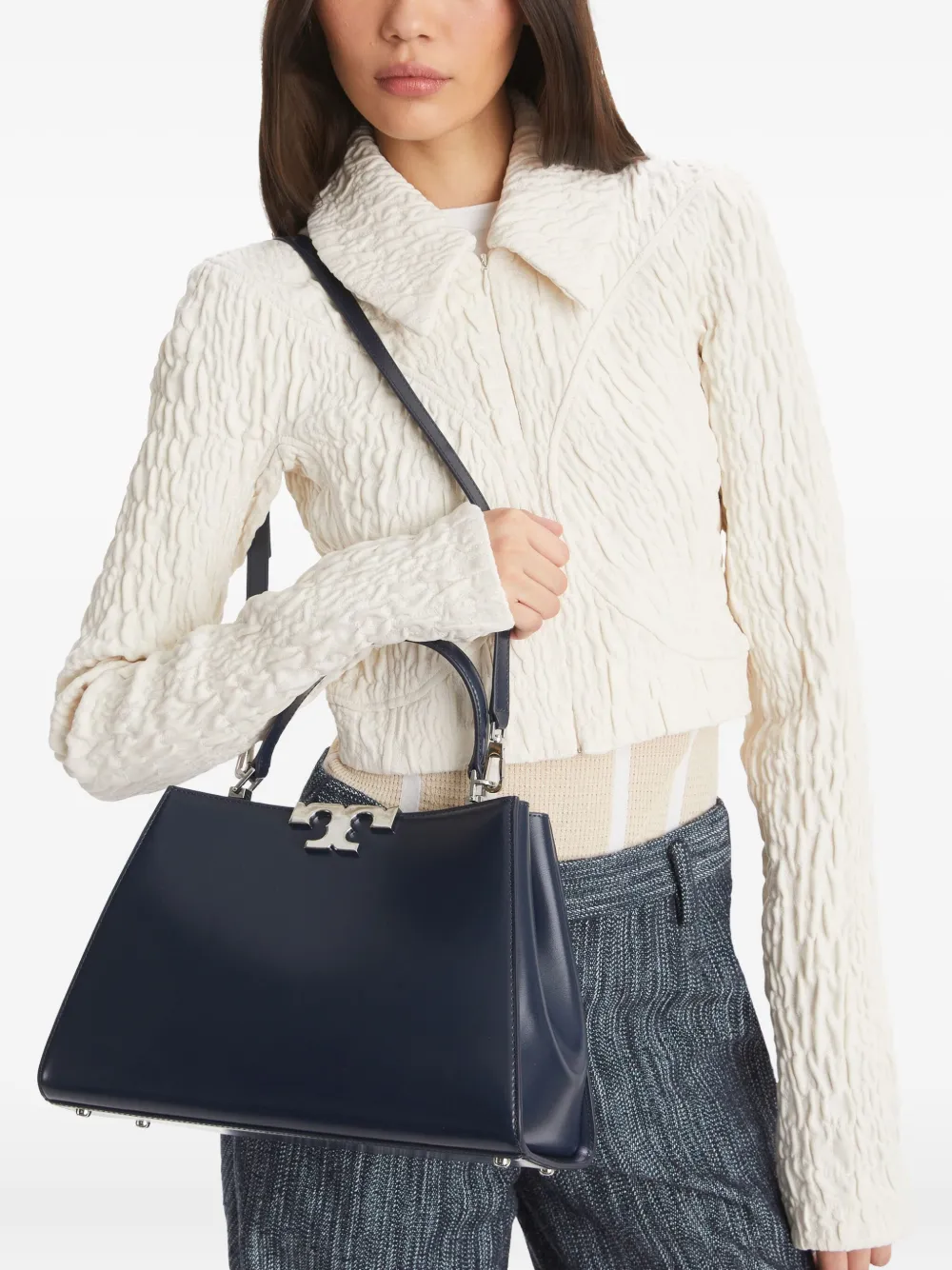 Tory Burch Eleanor leren shopper Blauw