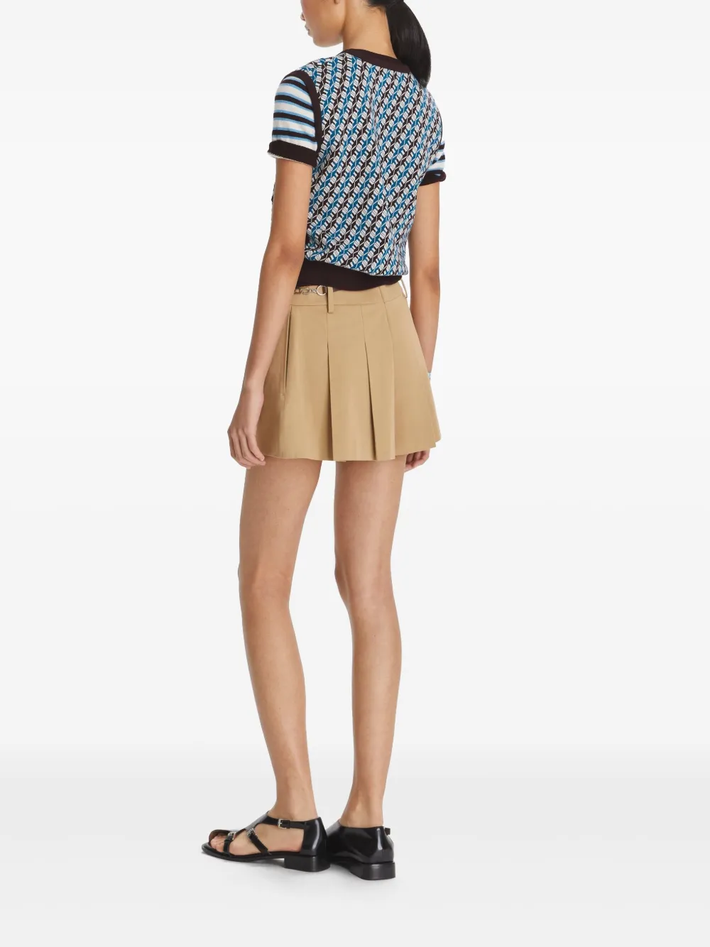 Tory Burch Geplooide shorts Beige
