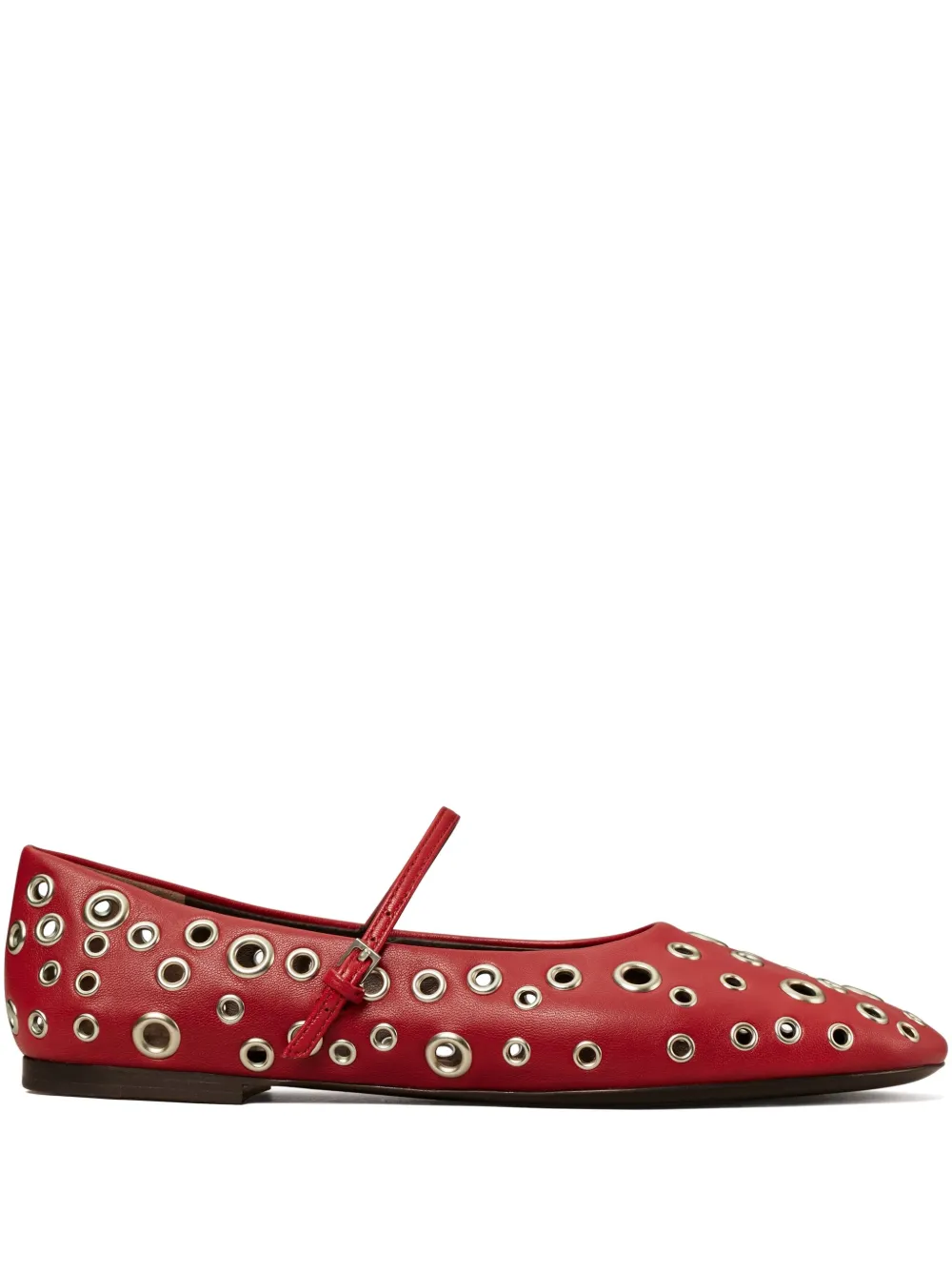 Tory Burch Mary Jane ballerina's met ringlets Rood