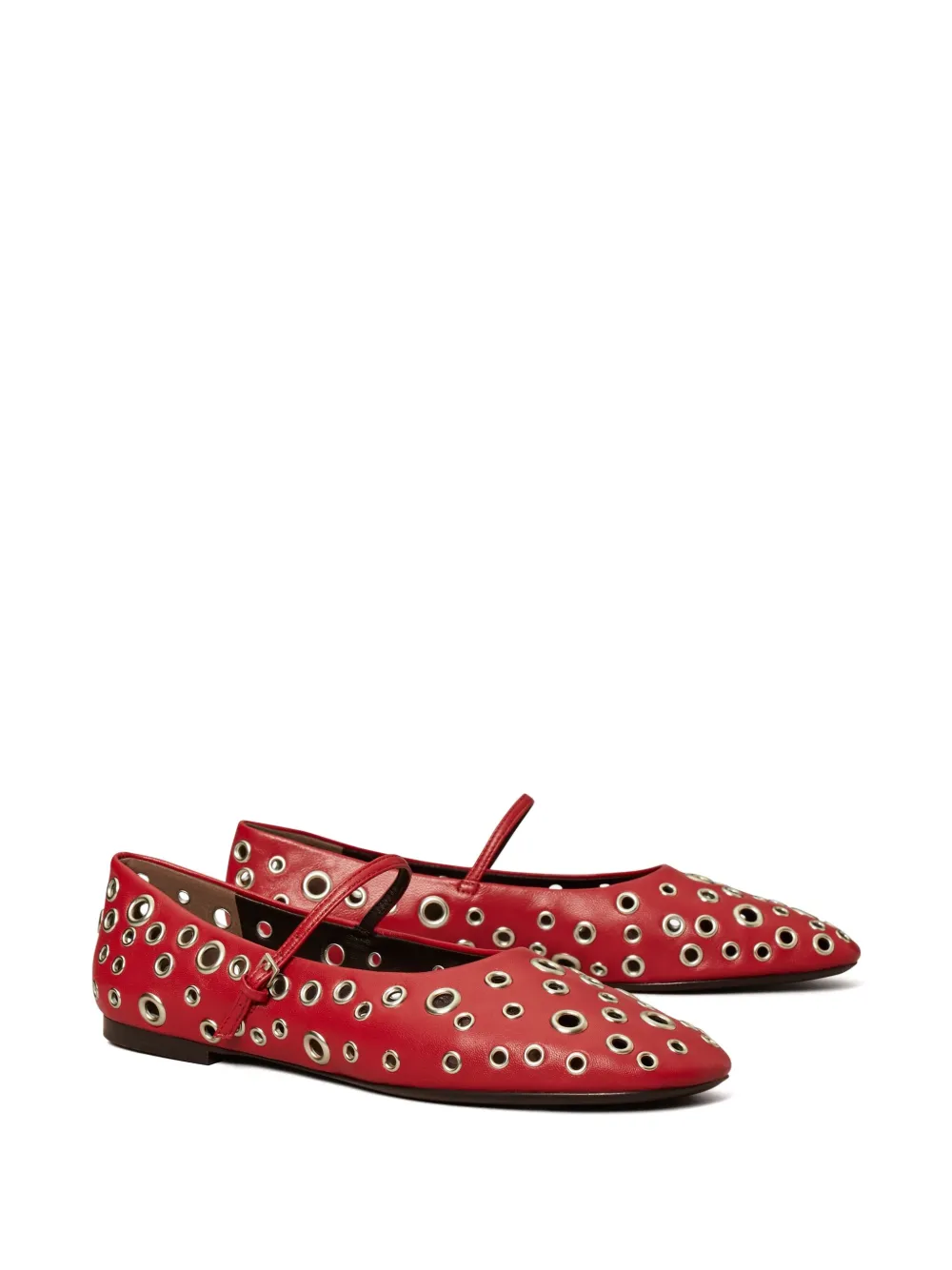 Tory Burch Mary Jane ballerina's met ringlets - Rood