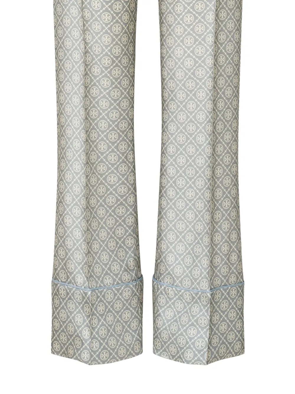 Tory Burch Zijden broek met T Monogram-print - Grijs