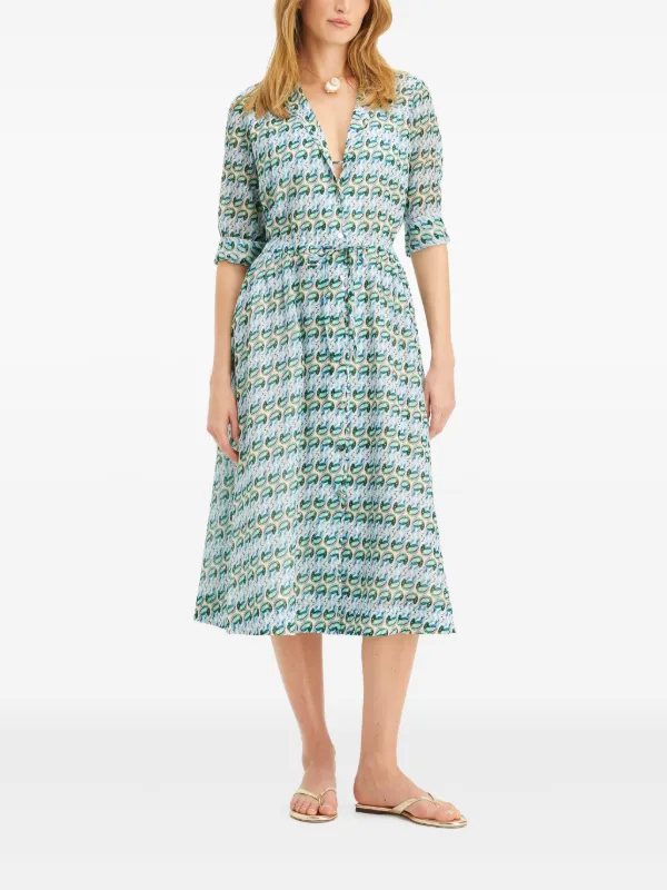 knee length dresses for ladies Tory Burch Women's Printed Silk Dress main image 1