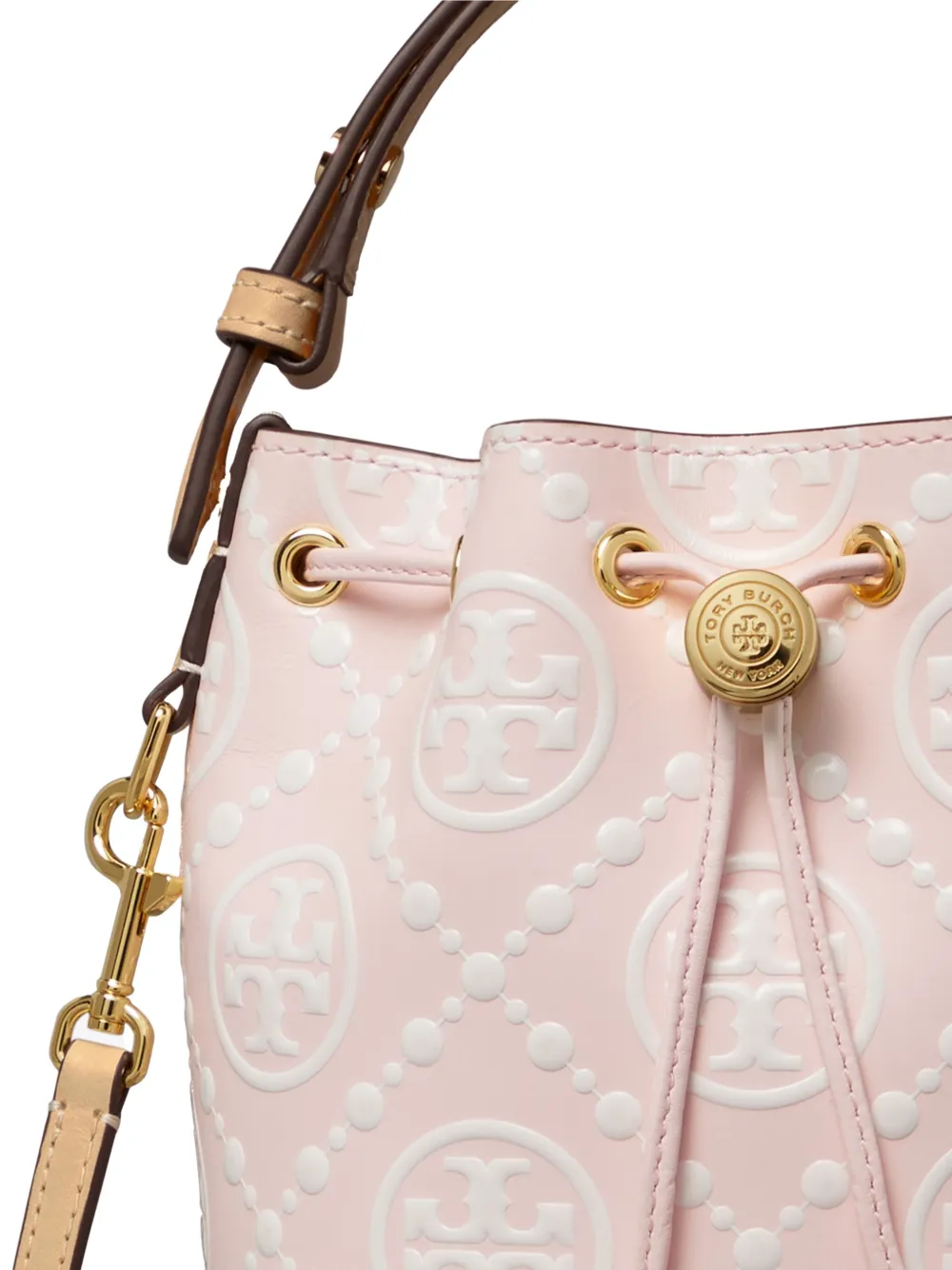 TORY BURCH MINI T MONOGRAM BUCKET BAG