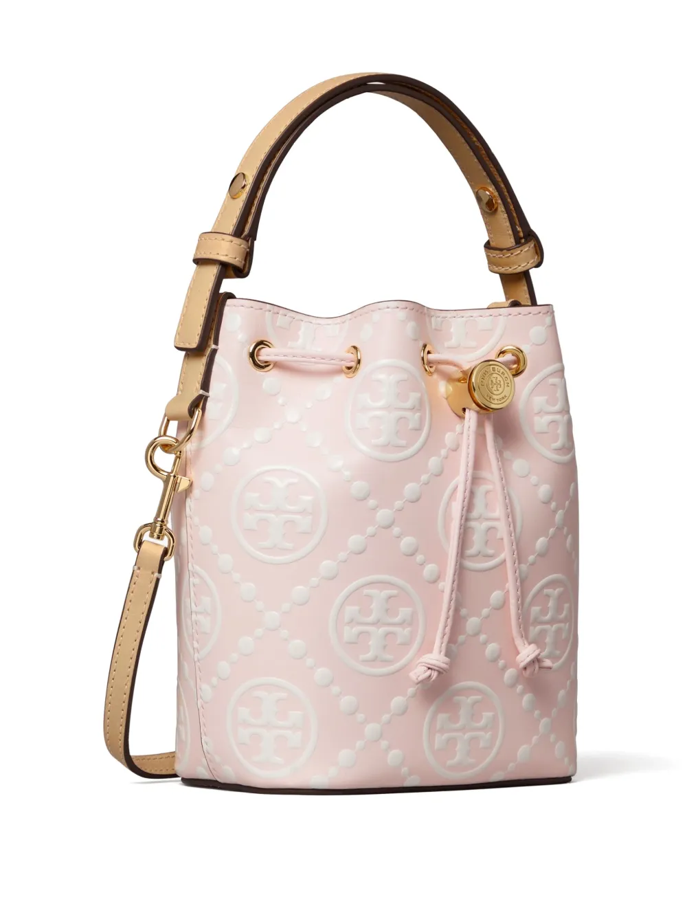 Tory Burch T Monogram mini bucket-tas - Roze