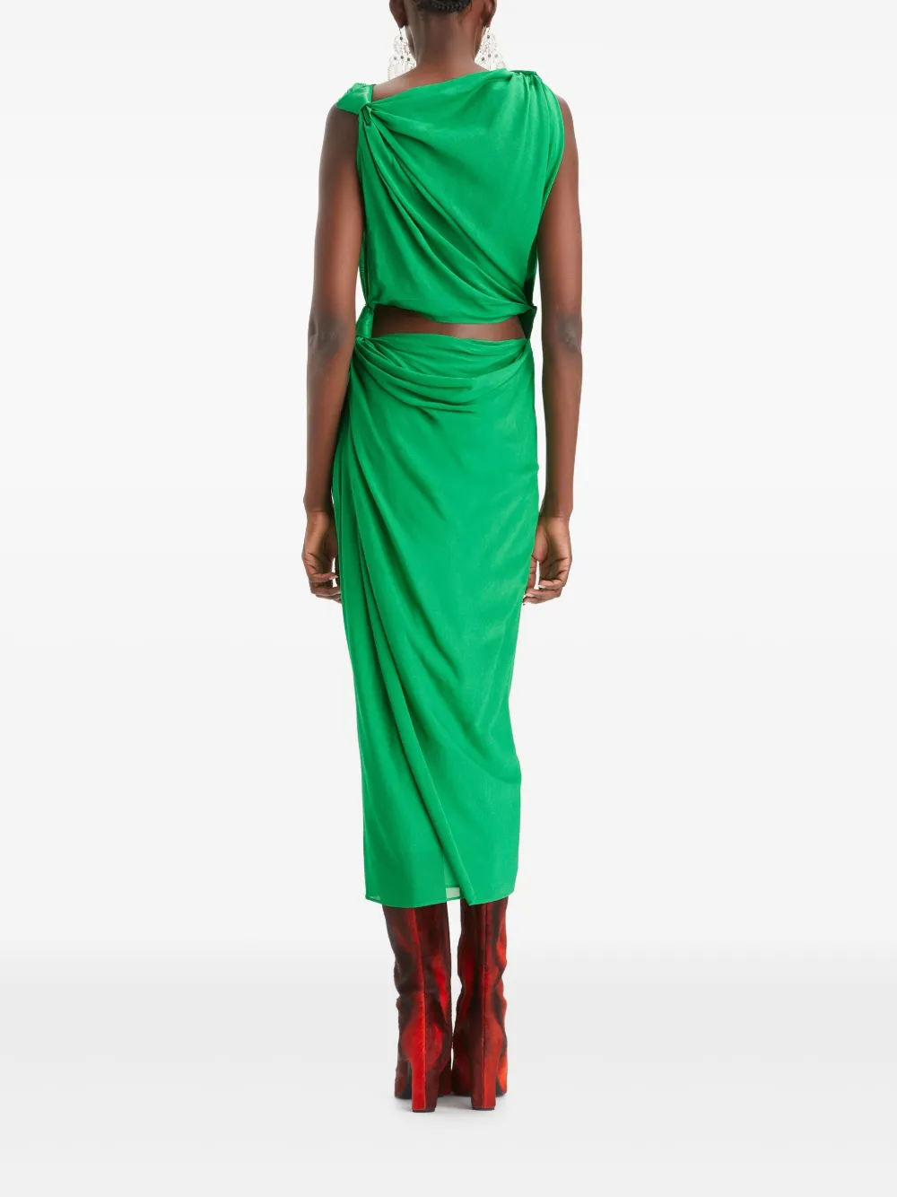 Tory Burch Midi-jurk met geknoopt detail Groen