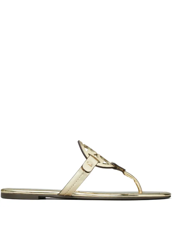 Tory Burch Miller Metallic Sandals in Gold