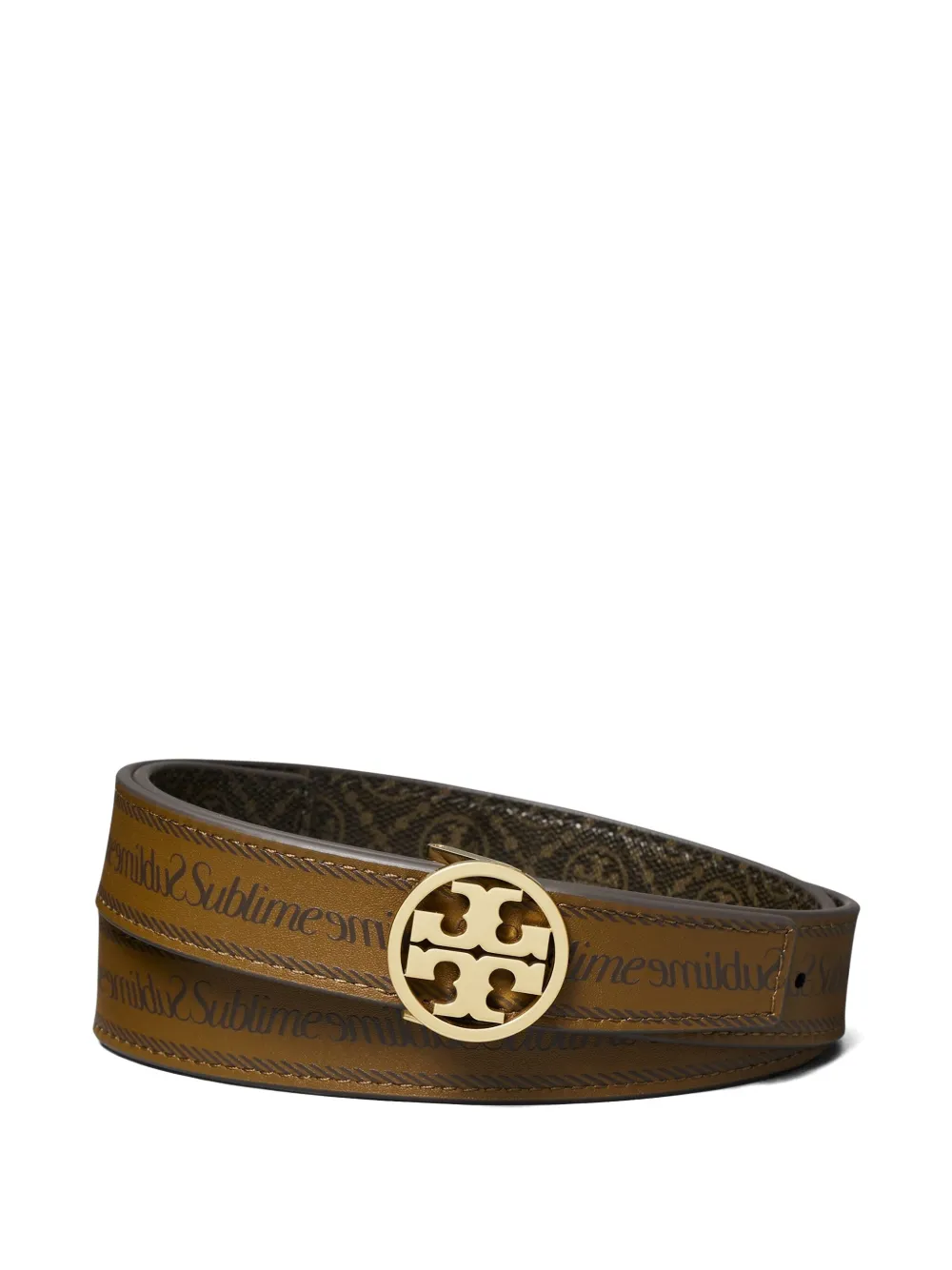 Tory Burch Riem met monogramprint - Bruin