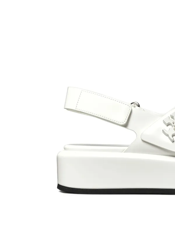 Tory Burch 40mm T-Lock Platform Sandals | White | FARFETCH