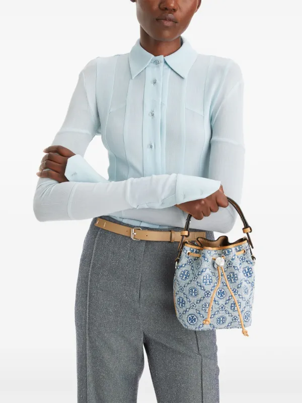 ★Tory Burch★人気デザイン★T Monogram★Bucket Bag★バッグ T Monogram Oversized Bucket Bag: Women's Designer Hobo Bags