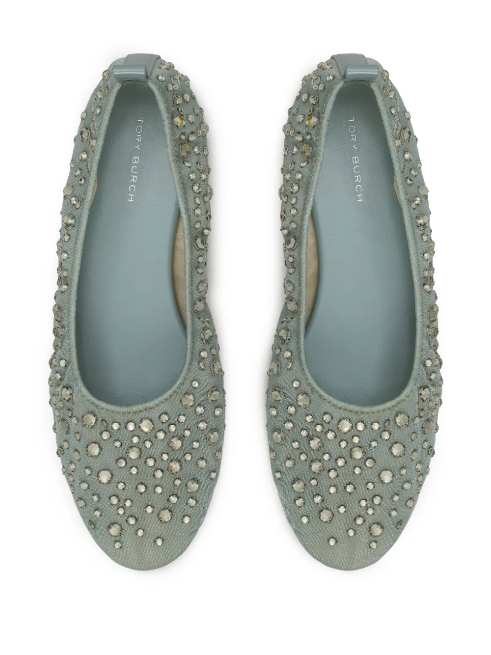 Tory Burch crystal-embellished ballet flats Blue