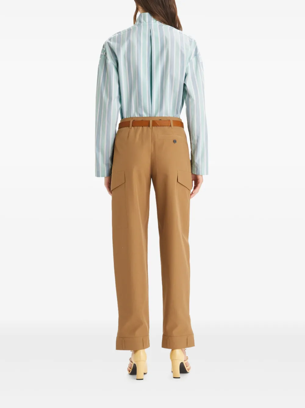 Tory Burch Broek met geplooid detail Bruin