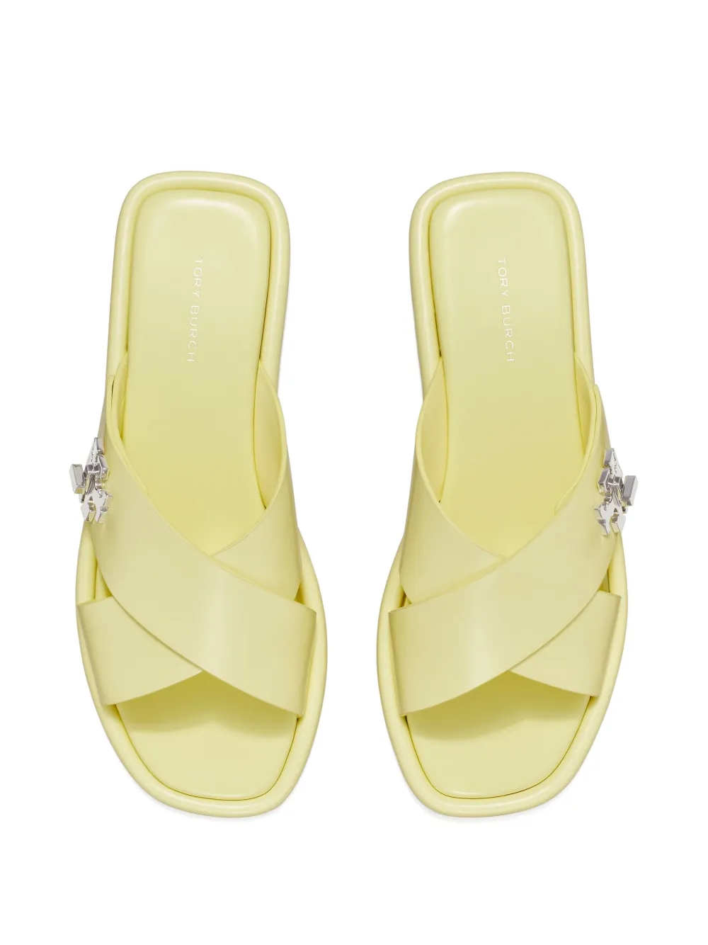 Tory Burch leather slides Yellow