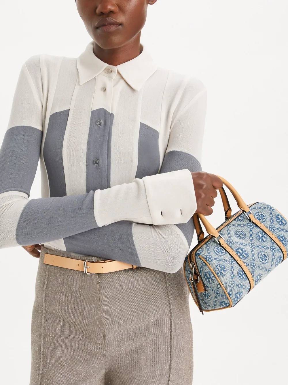 Tory Burch T Monogram mini-shopper Blauw