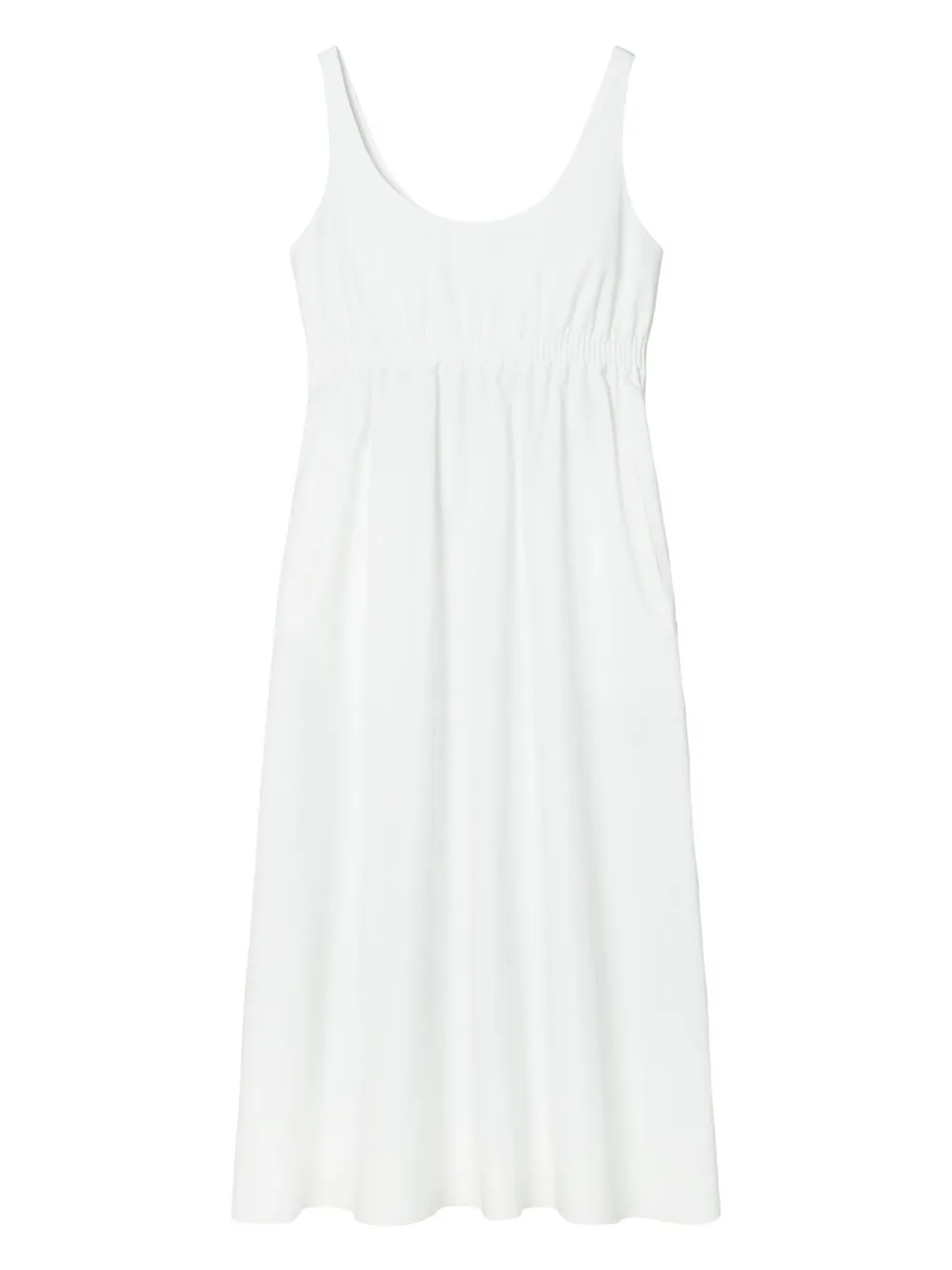 Tory Burch Printed Poplin Dress In White