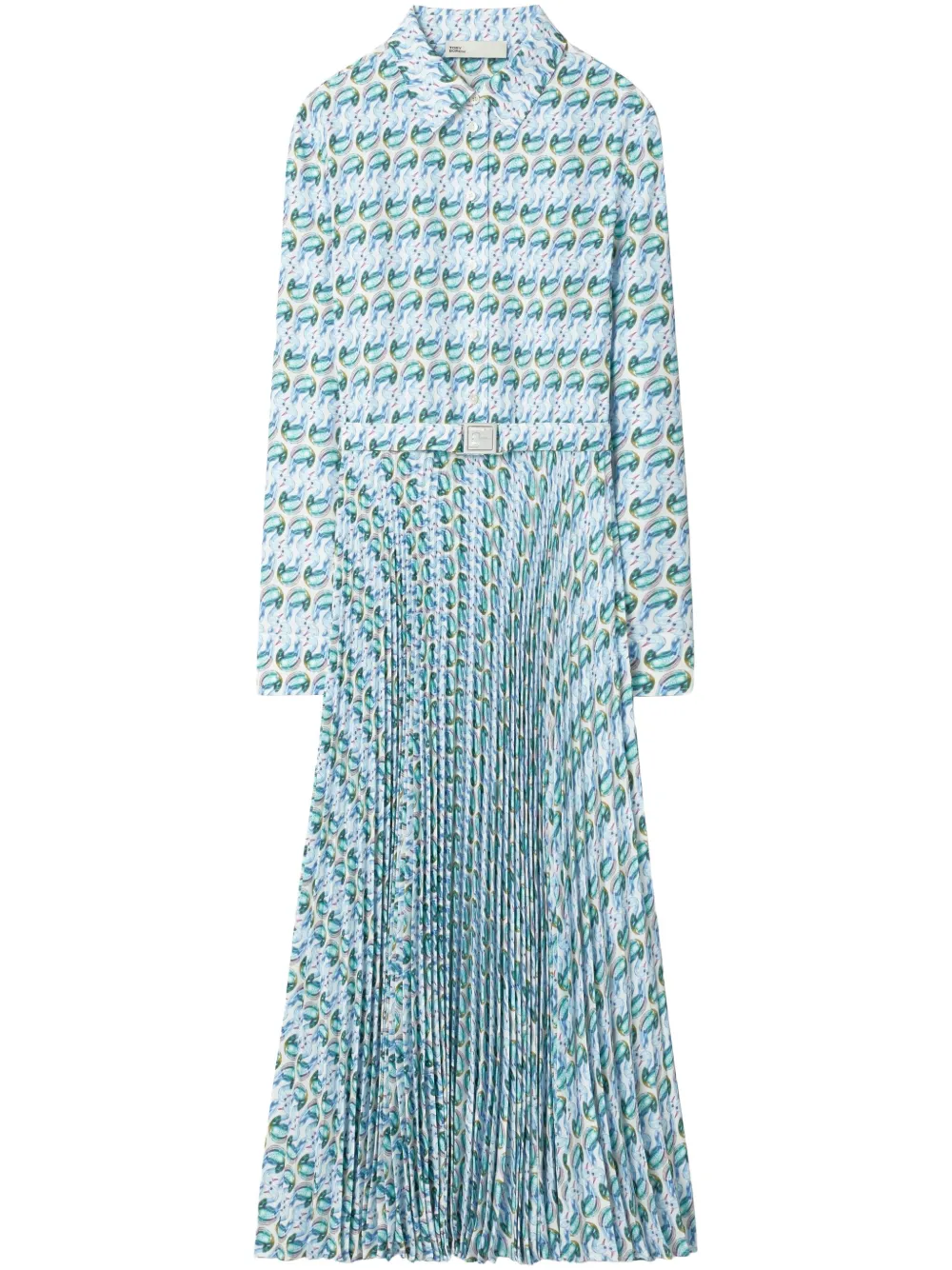 Tory Burch abstract-pattern print midi skirt | Blue | Image 1