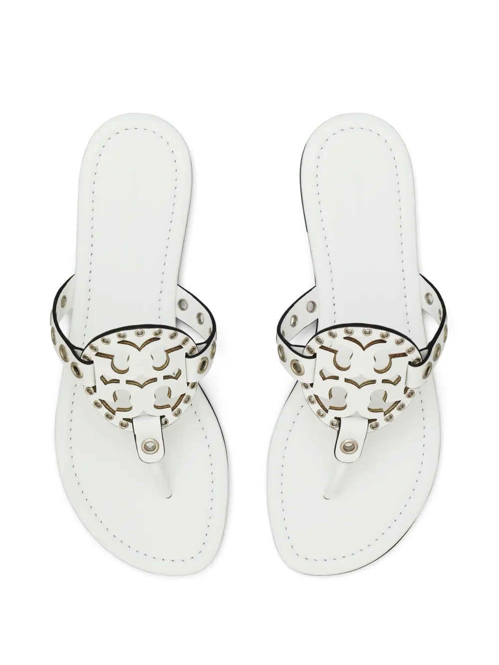 Tory Burch Miller teenslippers Wit