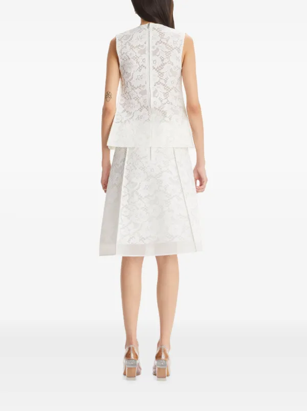 【ポイント10倍】 Lace Corded Burch Tory Top FARFETCH | White | トップス