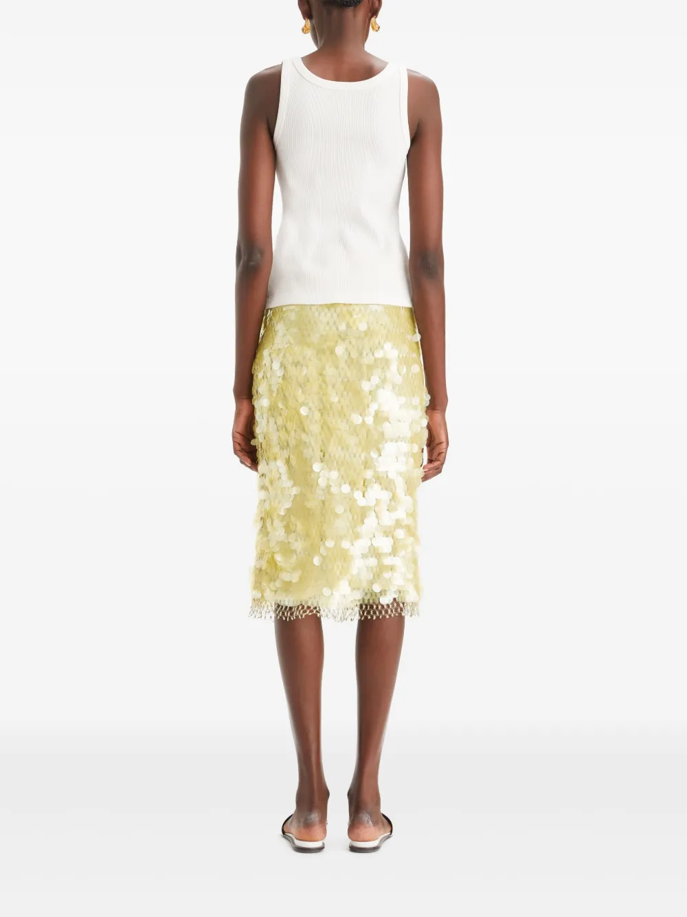 Tory Burch Midi-rok met pailletten Geel