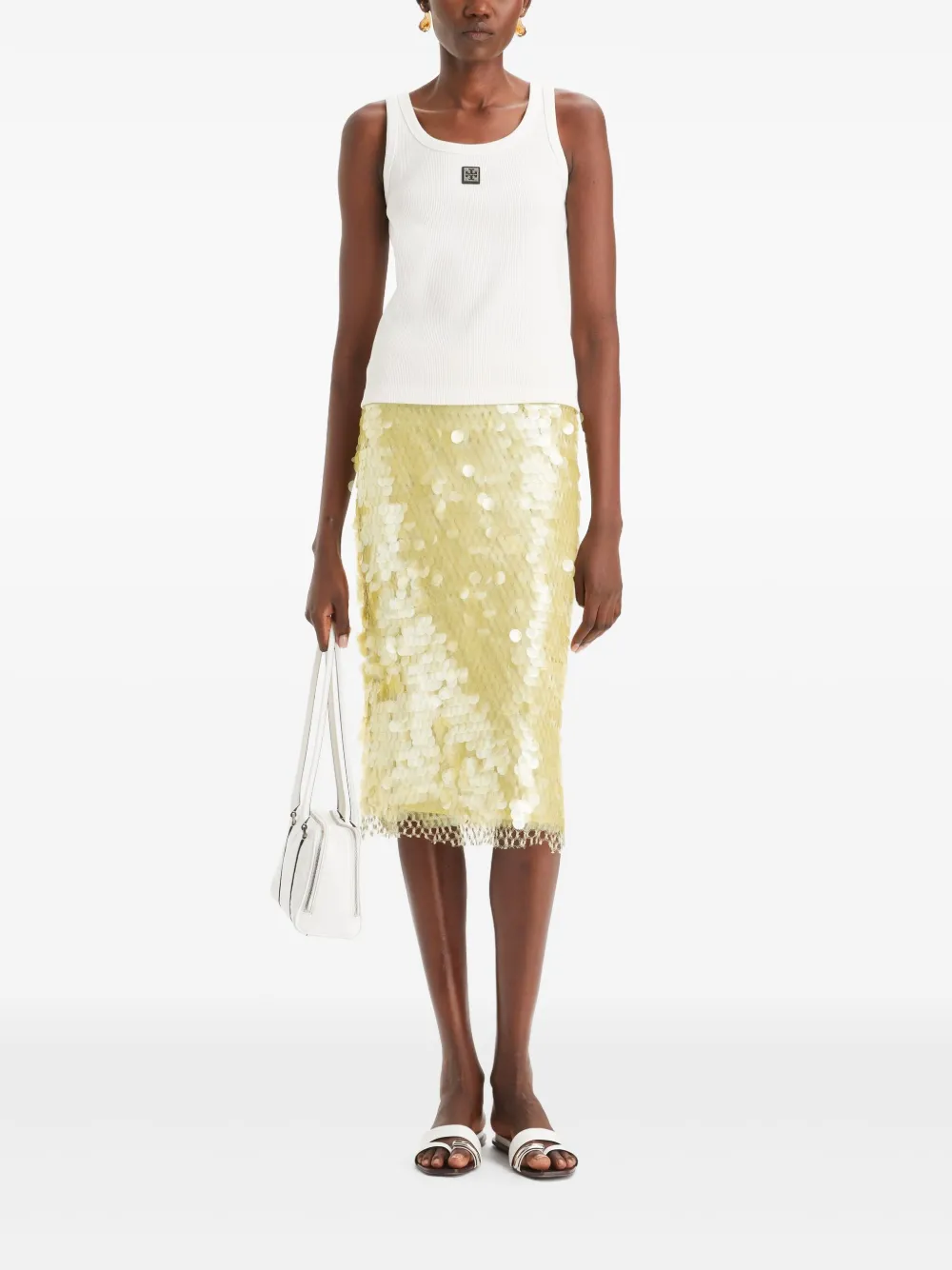 Tory Burch Midi-rok met pailletten - Geel