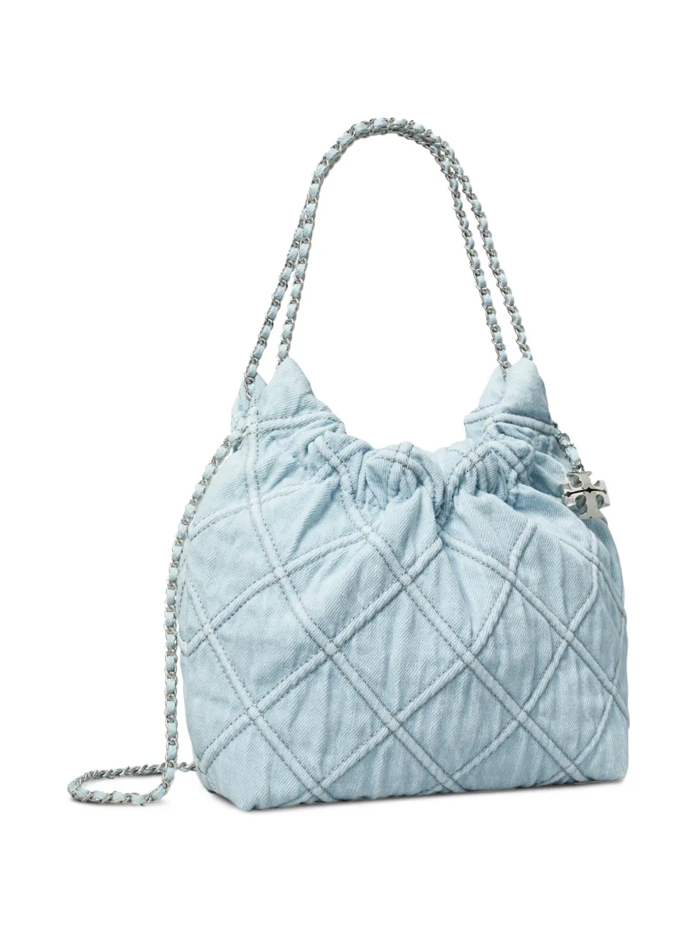TORY BURCH MINI FLEMING DENIM CROSS BODY BAG