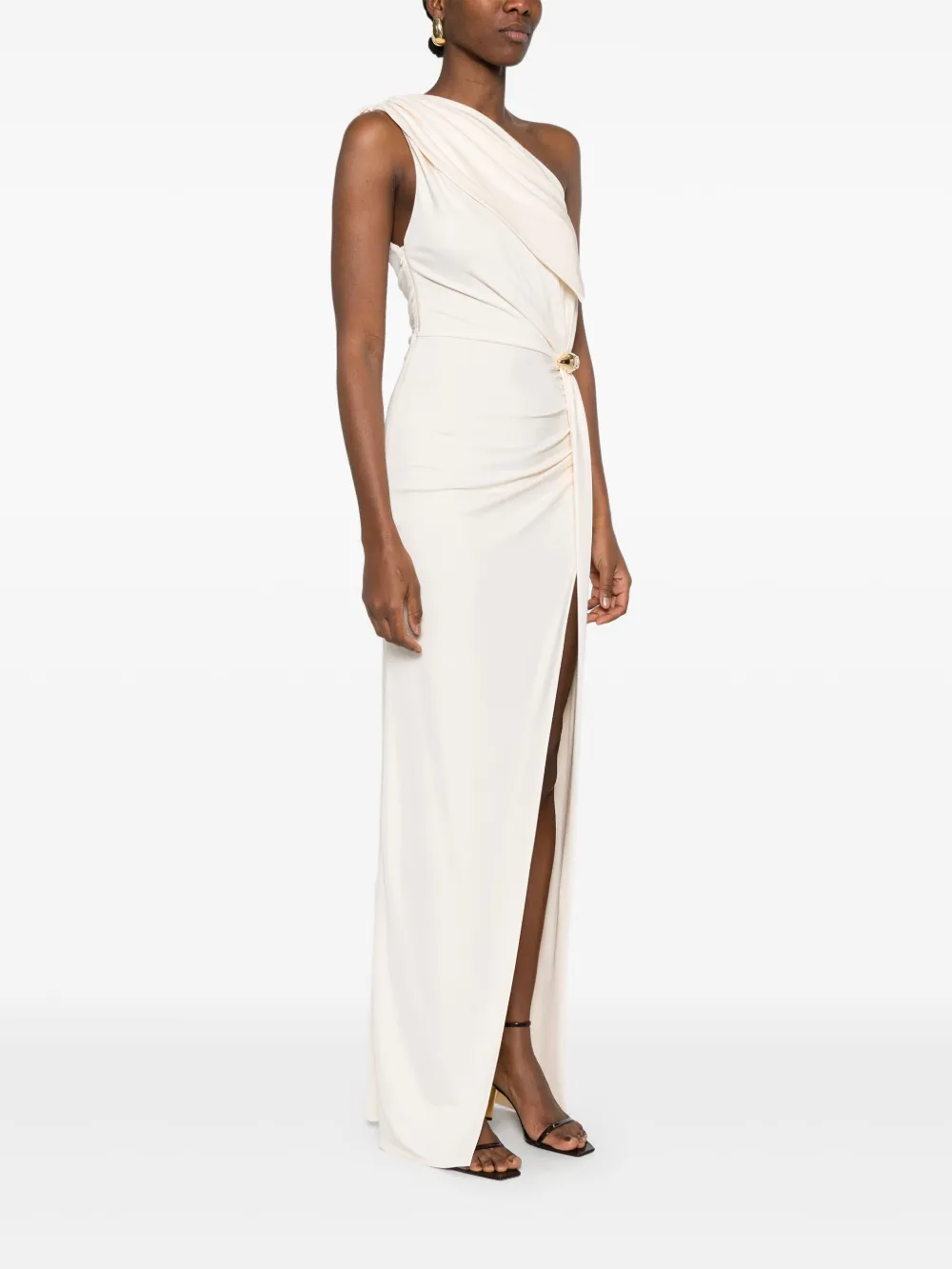 ELISABETTA FRANCHI JERSEY ASYMMETRIC GOWN