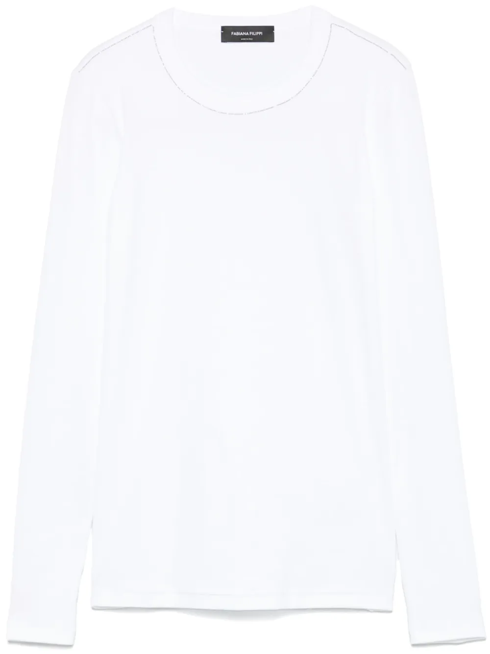 Fabiana Filippi Filo T-shirt met diamantdetail Wit