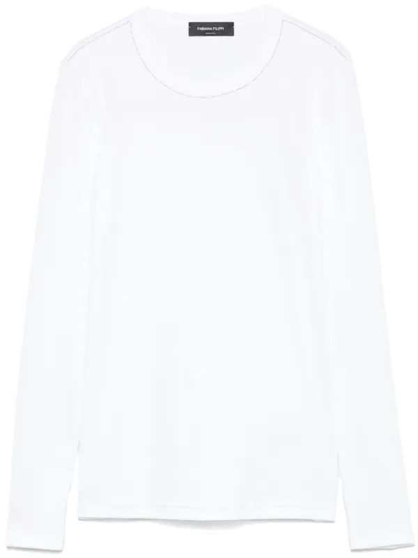 Tシャツ・カットソー FABIANA FILIPPI Filo Diamante T-shirt White 28579339_57933723_600.jpg