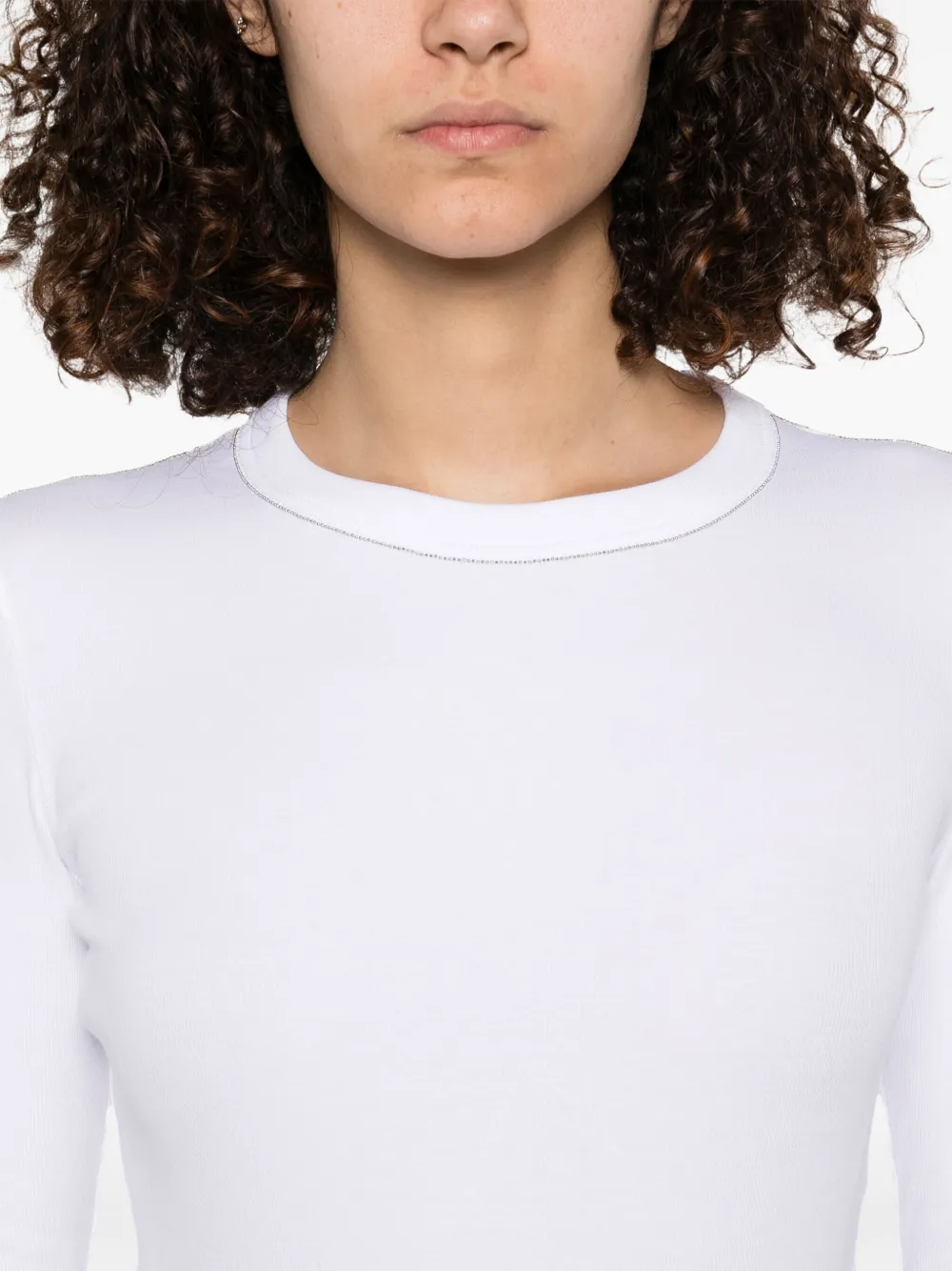 Fabiana Filippi Filo T-shirt met diamantdetail Wit