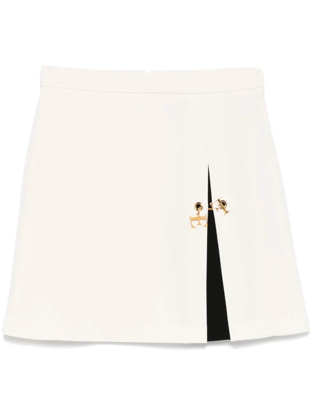 ELISABETTA FRANCHI TWO-TONE CREPE MINI SKIRT