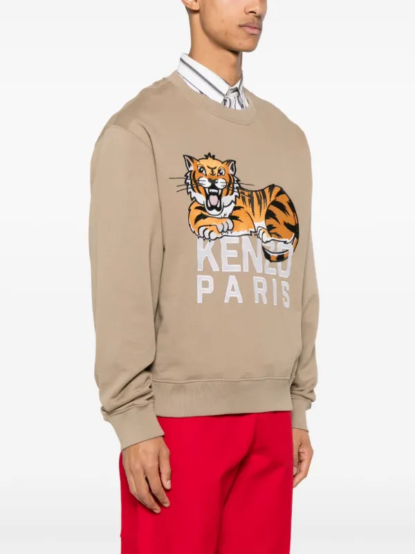 Kenzo Felpa Happy Tiger Marrone FARFETCH IT