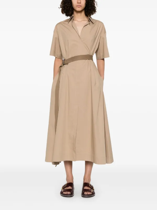 ワンピース BRUNELLO CUCINELLI COTTON MIDI DRESS Brunello Cucinelli Poplin Midi Dress | Brown | FARFETCH