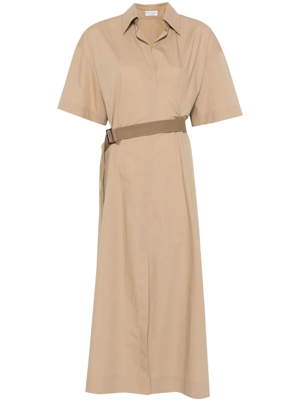 Brunello Cucinelli Abito midi in popeline | marrone | Image 1