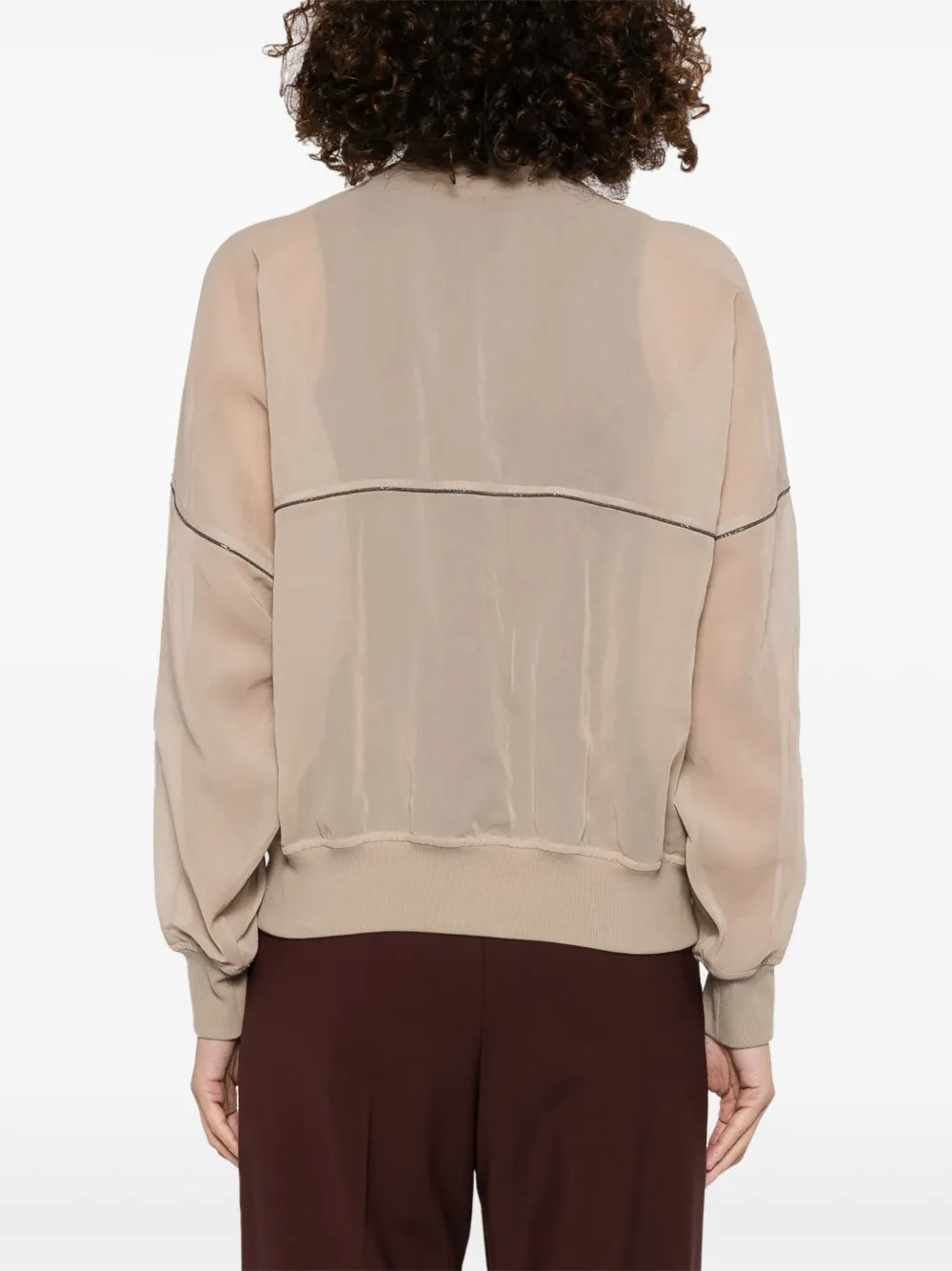 Brunello Cucinelli Organza bomberjack Beige