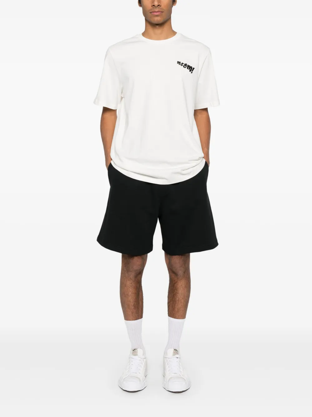 MSGM logo-embroidered T-shirt - Wit