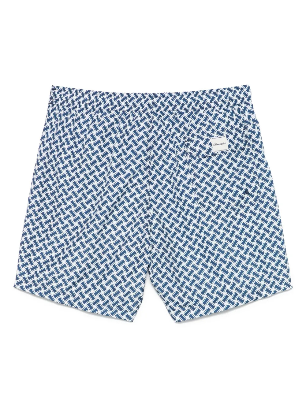 Drumohr monogram-pattern swim shorts - Blauw