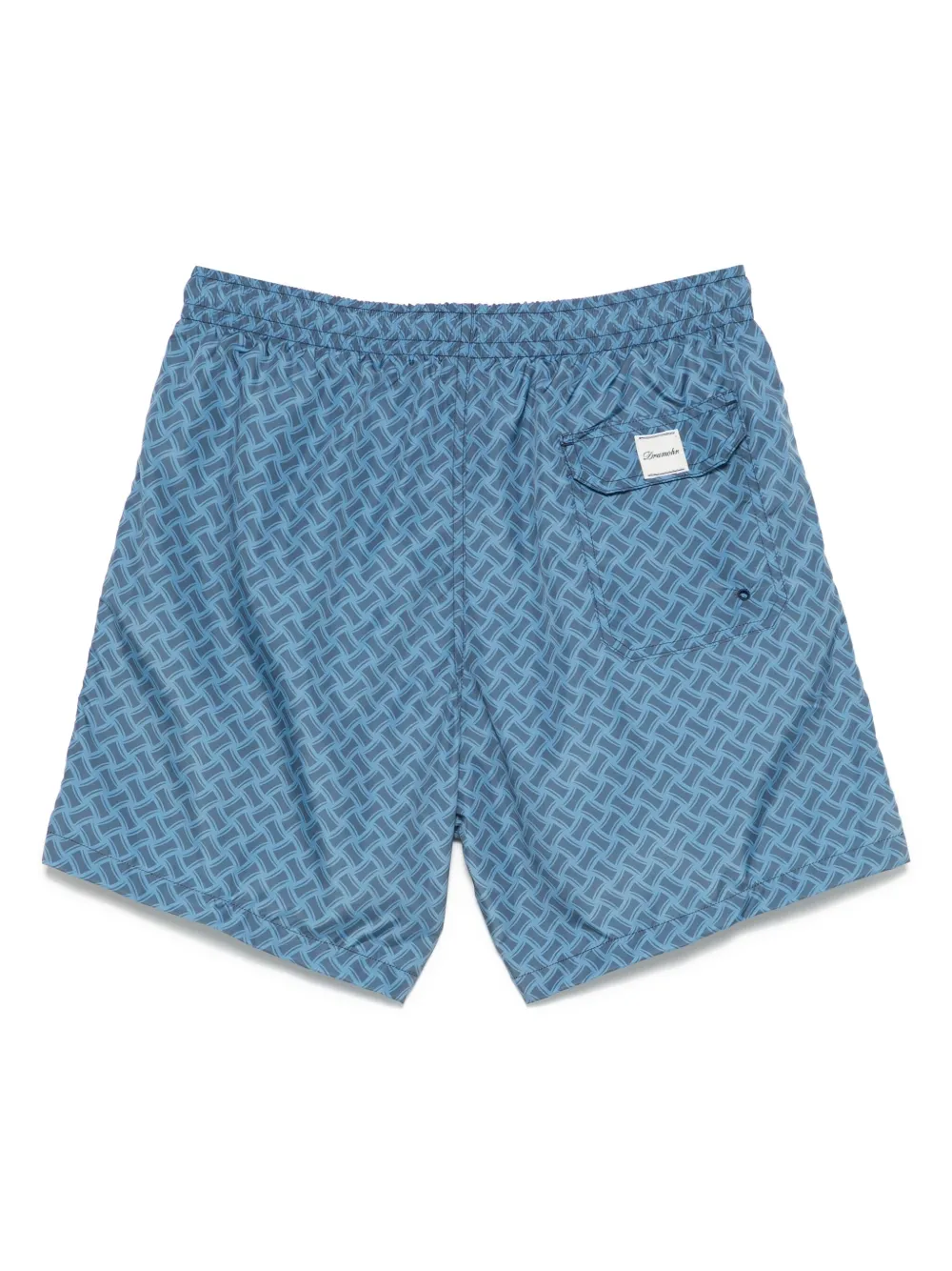 Drumohr monogram-pattern swim shorts - Blauw