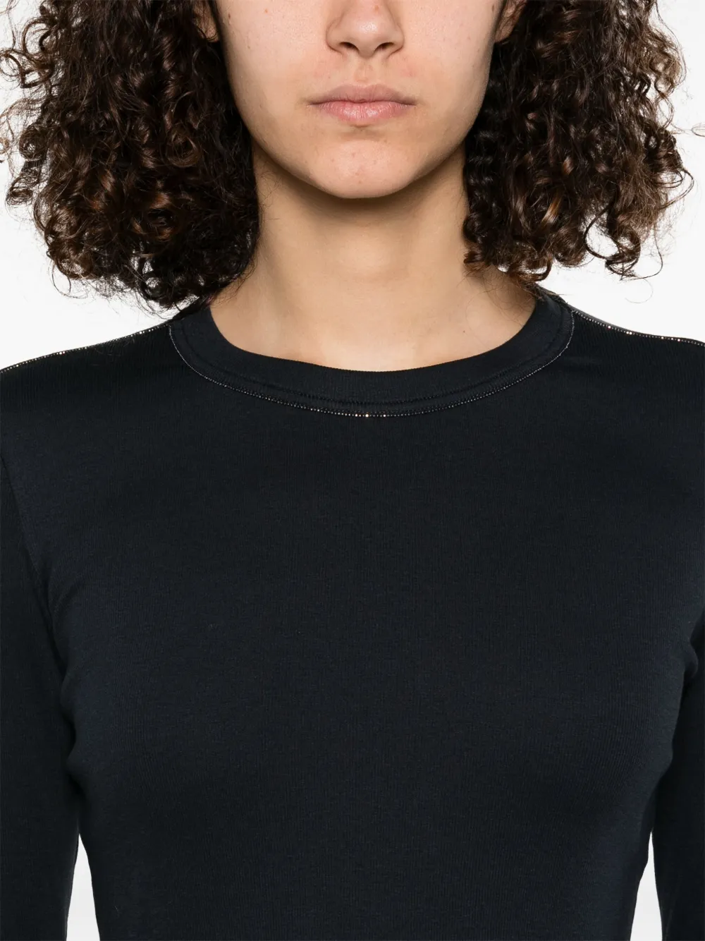 Fabiana Filippi Filo T-shirt met diamantdetail Blauw