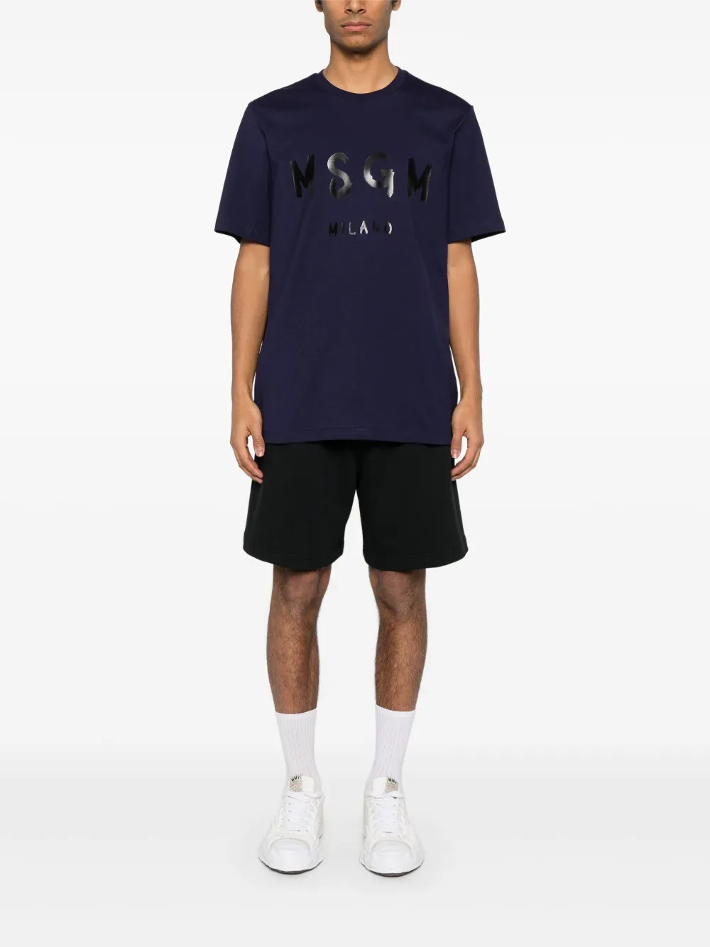 MSGM logo-print T-shirt - Blauw