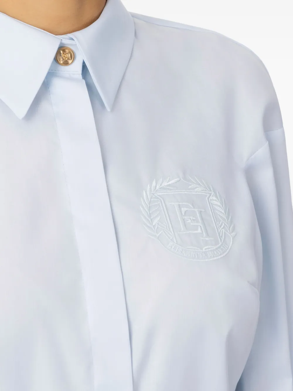 Elisabetta Franchi Blouse met borduurwerk Blauw