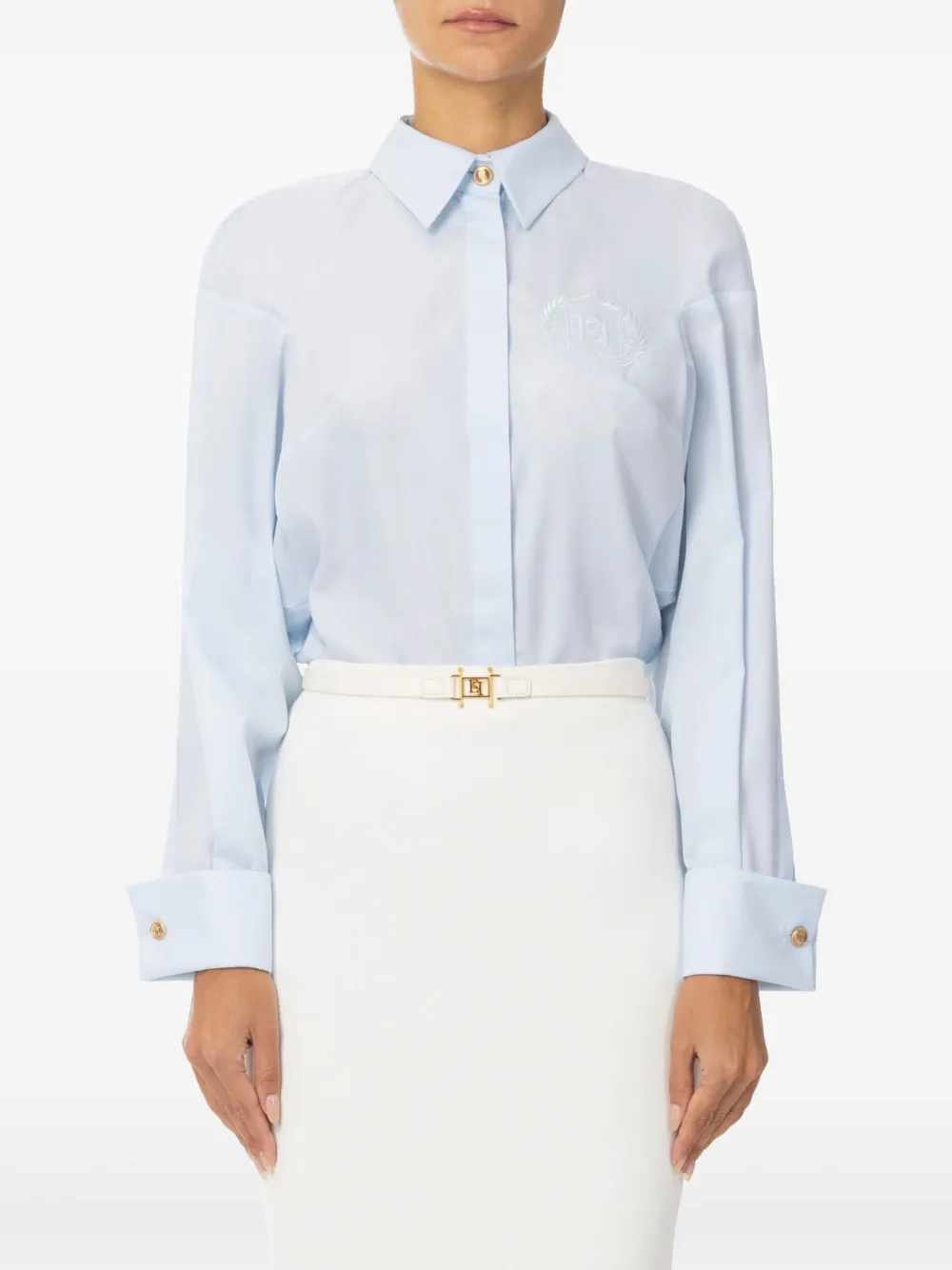 Elisabetta Franchi Blouse met borduurwerk - Blauw