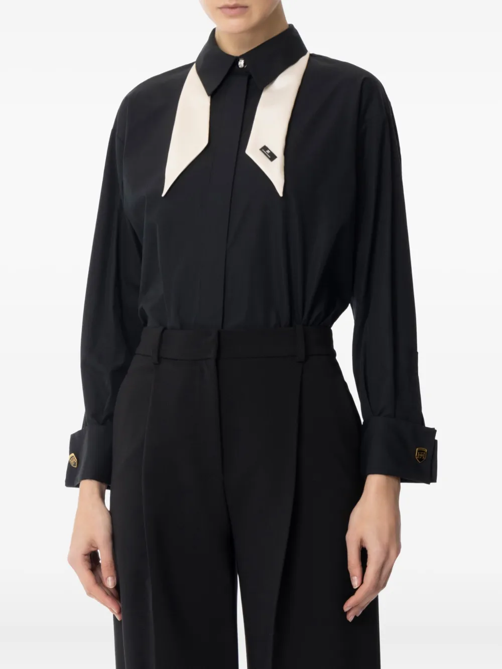 Elisabetta Franchi poplin shirt - Zwart