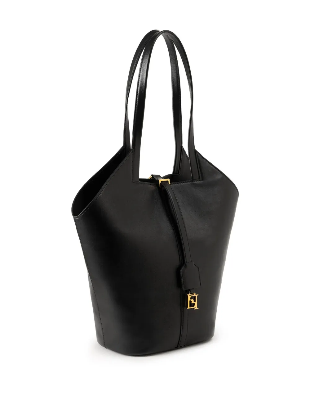 Shop Elisabetta Franchi Medium Everywhere Tote Bag In Black