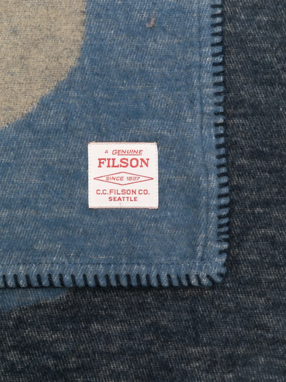 Filson Deken met eland-jacquard (200 cm x 100 cm) - Blauw