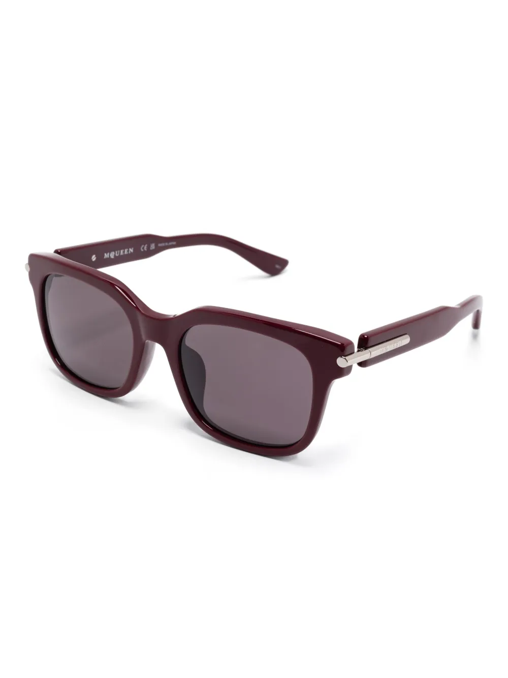 Alexander McQueen Eyewear T-Bar zonnebril met rechthoekig montuur - Rood