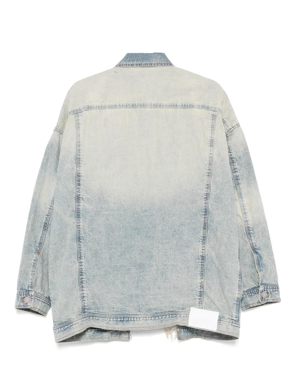 Isabel Benenato Gerafeld denim jack - Blauw